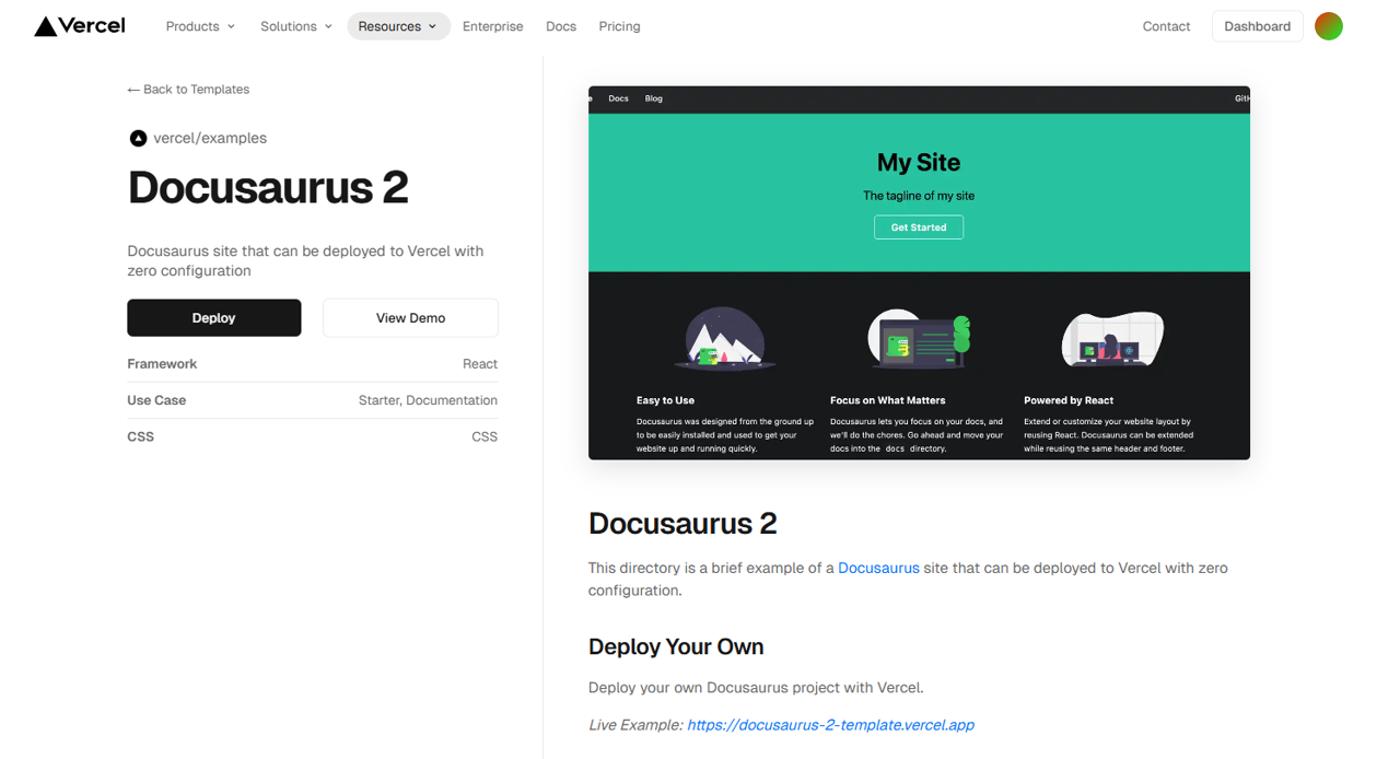 Docusaurus - Vercel